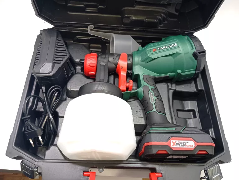 JAK NOWY PISTOLET PARKSIDE PFSA 20-LI A1 DO FARB/KOMPLET/