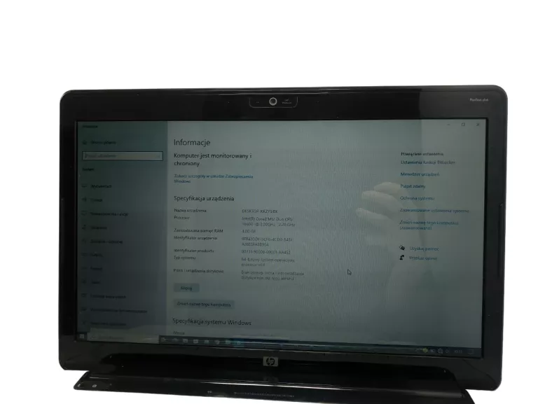 LAPTOP HP PAVILION INTEL(R) CORE(TM)2 DUO CPU T6600 4GB/SSD120GB 15,6"