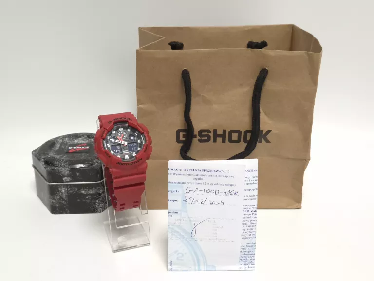 ZEGAREK CASIO GSHOCK CZERWONY GA-100B