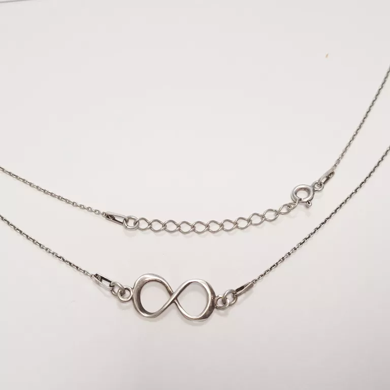 SREBRNY ŁAŃCUSZEK NIESKOŃCZONOŚĆ 2,24G DŁ44+4CM