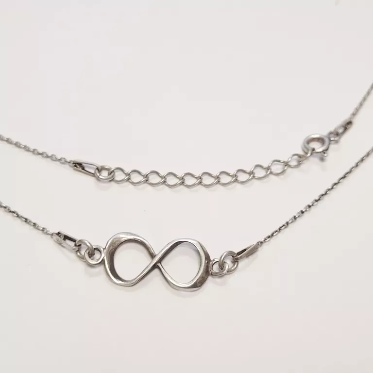SREBRNY ŁAŃCUSZEK NIESKOŃCZONOŚĆ 2,24G DŁ44+4CM
