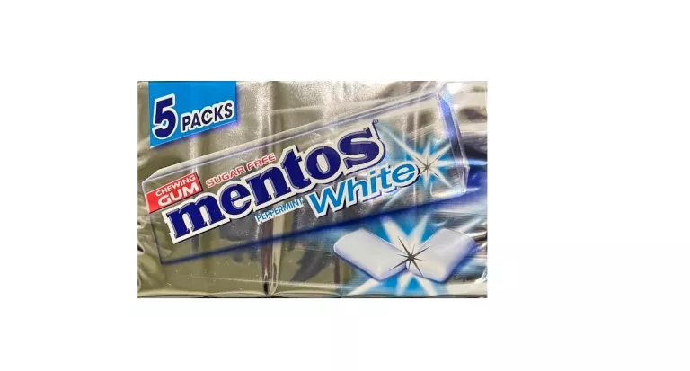 GUMY DO ŻUCIA MENTOS WHITE PEPPERMINT BEZ CUKRU 5 PACKS