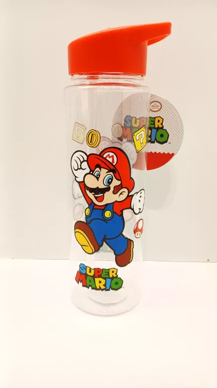 BIDON BUTELKA NA WODĘ SUPER MARIO JUMP PLASTIKOWA Z RURKĄ 700 ML