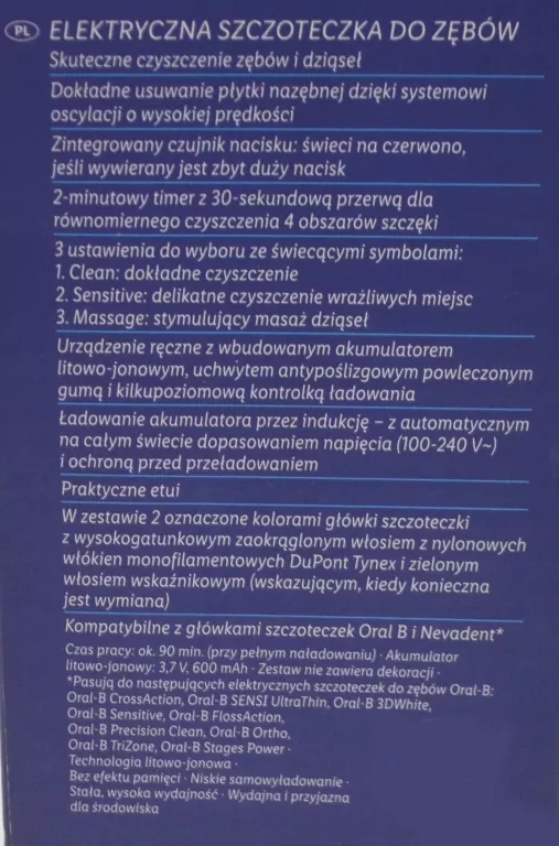 SZCZOTECZKA ELEKTRYCZNA NEVADENT BIAŁA
