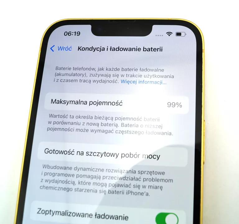 TELEFON IPHONE 14 128GB  ŻÓŁTY (99% KONDYCJI)