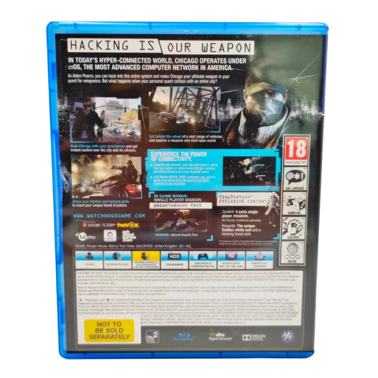 WATCH DOGS SPECIAL EDITION PLAYSTATION 4 PS4