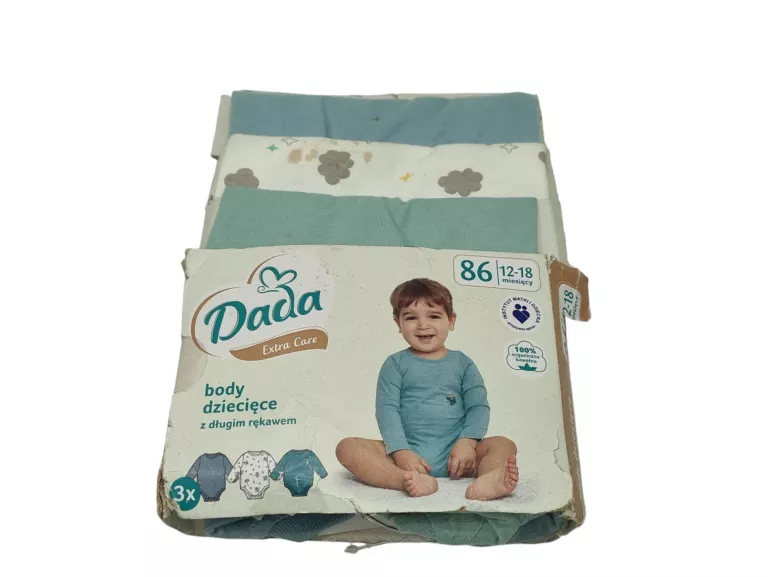 3-PAK DADA BODY NIEMOWLĘCE 12-18 M. Z DŁUGIM RĘKAWEM R. 86