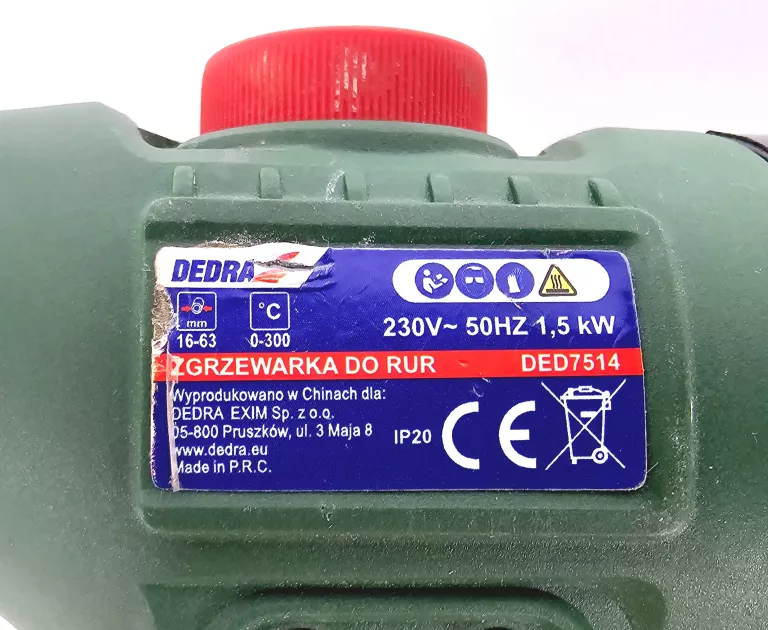 ZGRZEWARKA DO RUR DEDRA DED7514 1500W+WALIZKA