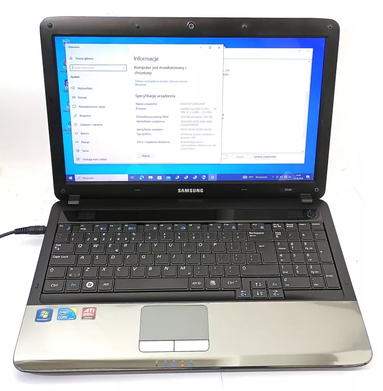 LAPTOP SAMSUNG NP-R540 + ŁAD