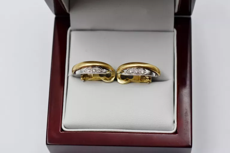 CUDNE ZŁOTE KOLCZYKI Z BRYLANTAMI [585] 6,99G 6SZT 0,06CT