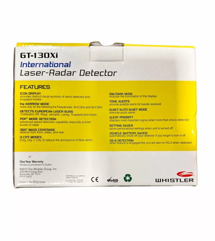 ANTYRADAR DETEKTOR WHISTLER GT-130XI