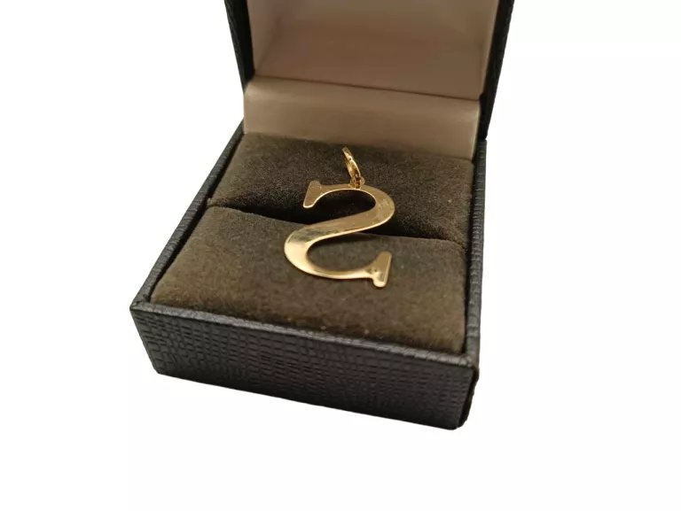 ZŁOTY WISIOREK LITERKA S Z BRYLANTEM PR.585 0,01 CT CERTYFIKAT