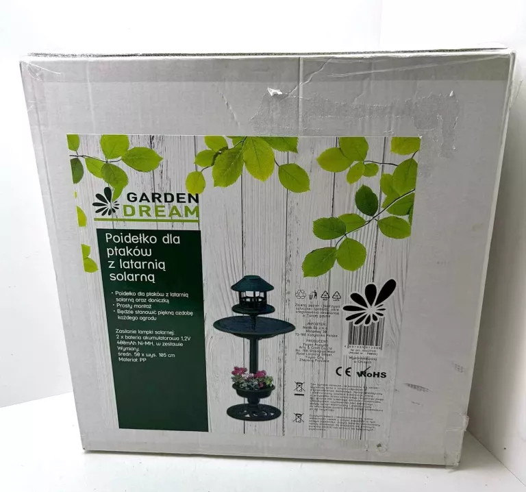 POIDEŁKO DLA PTAKÓW Z LATARNIĄ SOLARNĄ GARDEN DREAM