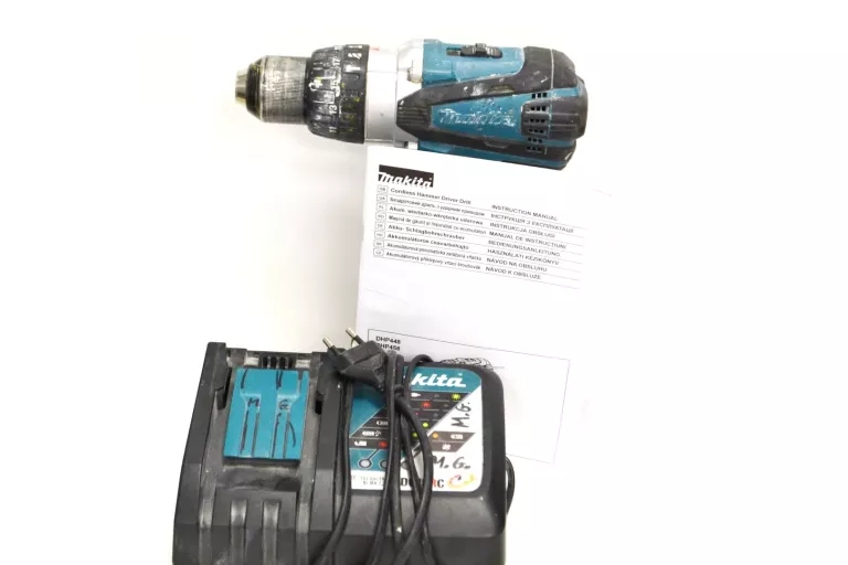 WKRĘTARKA MAKITA DHP458 , WALIZKA ,BATERIA ORAZ ŁAD. MAKITA