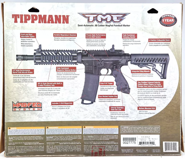TIPPMANN TMC M4 CARBINE MARKER BLACK - 68 CAL + PUDEŁKO + 2X BUTLA + KULKI