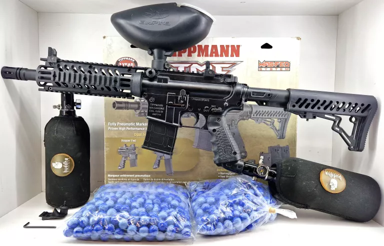 TIPPMANN TMC M4 CARBINE MARKER BLACK - 68 CAL + PUDEŁKO + 2X BUTLA + KULKI