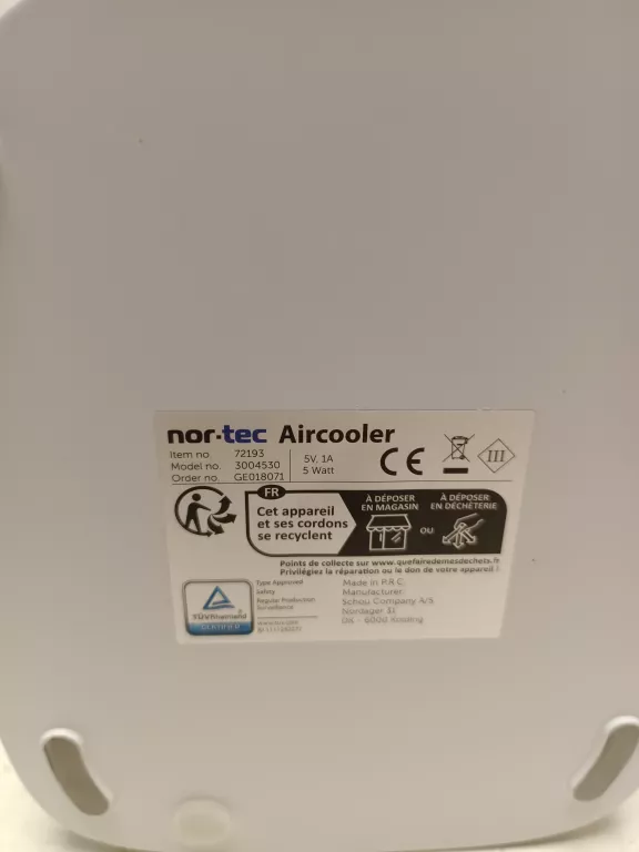 KLIMATOR NOR-TEC AIR COOLER 5 W NAWILŻACZ POWIETRZA WIATRAK DYFUZOR 3W1
