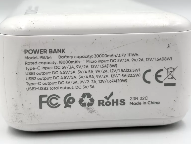 POWERBANK VIDVIE PB764 30.000MAH LI-PO PD3.0 QC 2USB USB-C MICRO BIAŁY