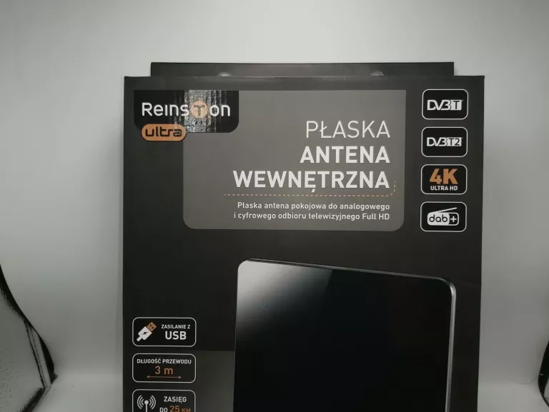 ANTENA WEWNĘTRZNA REINSTON ULTRA PŁASKA DVB-T2 EAN004 KOMPLET