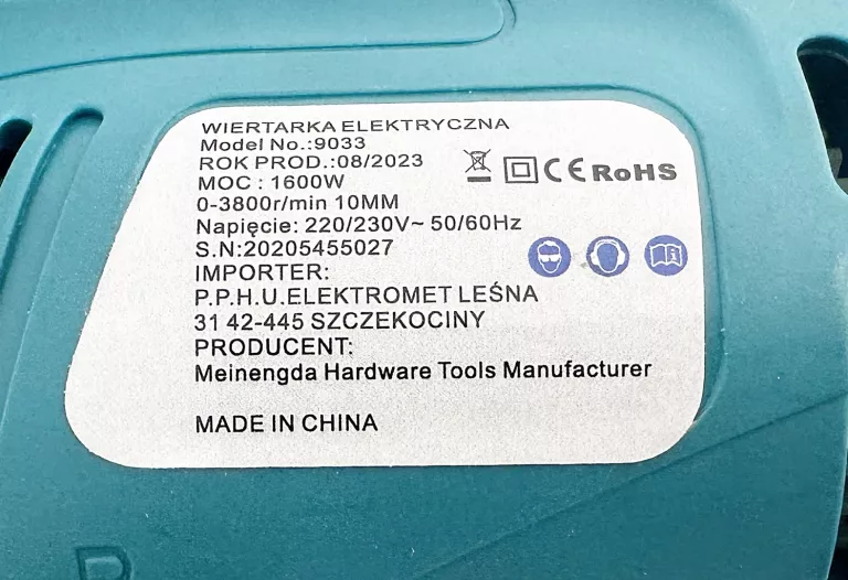 WIERTARKA ELEKTROMET  9033