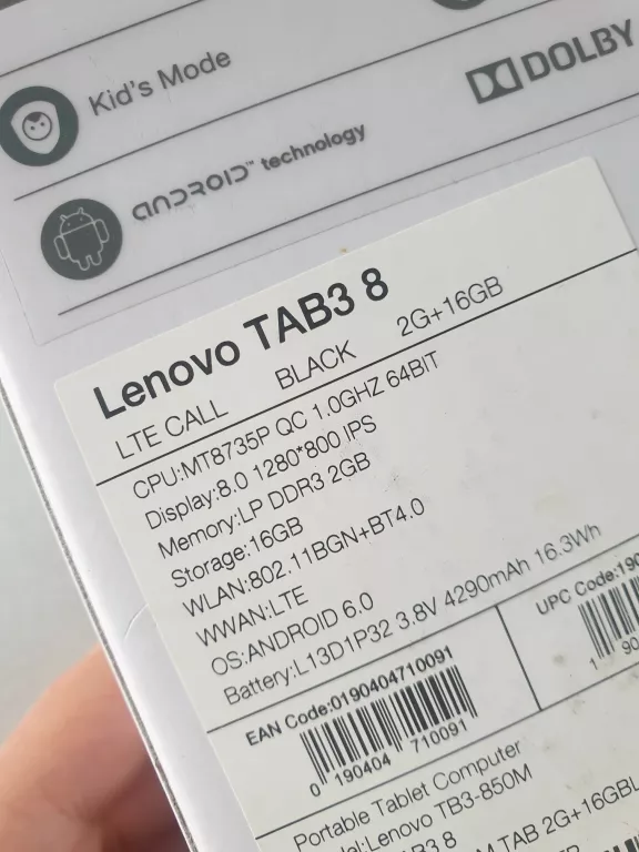 TABLET LENOVO TAB3 8 2GB/16GB LTE TB3-850M