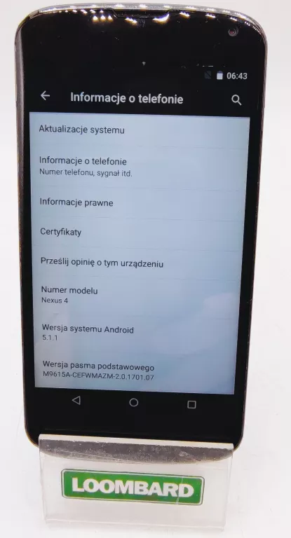 TELEFON LG NEXUS 4 @POLECAM@