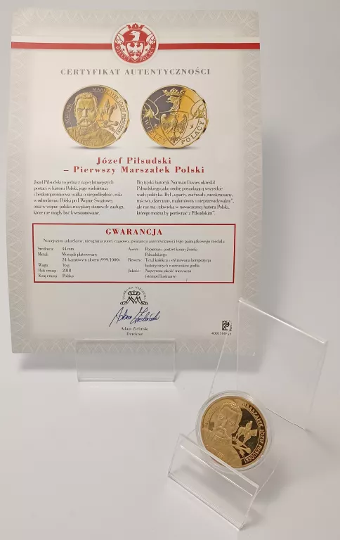 MEDAL JÓZEF PIŁSUDSKI 2018 + MEDAL MARIA SKŁODOWSKA CURIE 2018