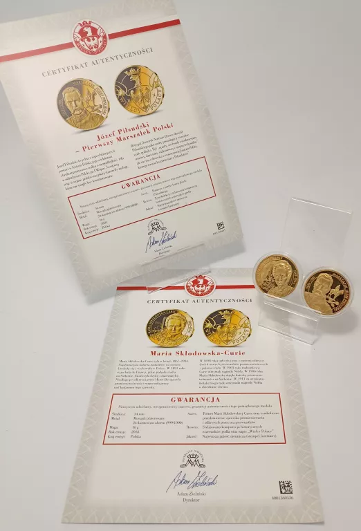 MEDAL JÓZEF PIŁSUDSKI 2018 + MEDAL MARIA SKŁODOWSKA CURIE 2018