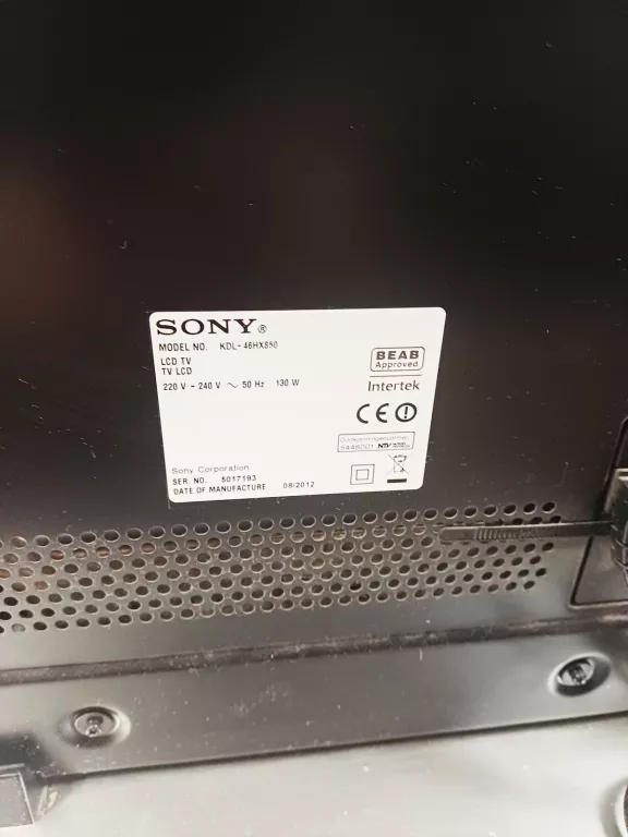 TELEWIZOR SONY KDL-46HX850