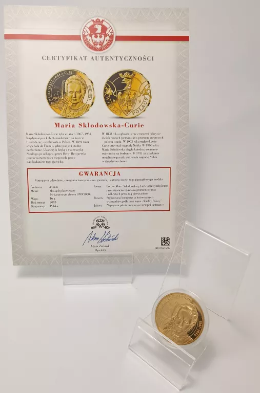 MEDAL JÓZEF PIŁSUDSKI 2018 + MEDAL MARIA SKŁODOWSKA CURIE 2018
