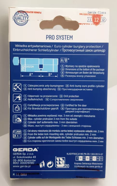 WKŁADKA GERDA PRO SYSTEM Z35/45 N