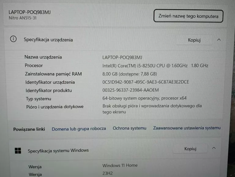LAPTOP ACER NITRO AN515-31