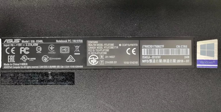 LAPTOP ASUS X540L 15.6"