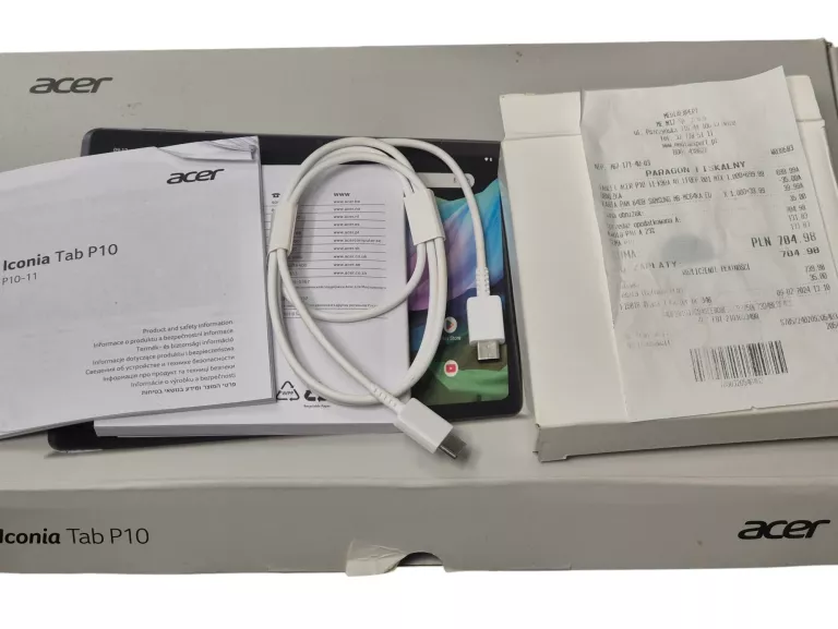 TABLET ACER ICONIA TAB P10 PUD GWAR DO 09.02.2026 MEDIA EXPERT STAN BDB