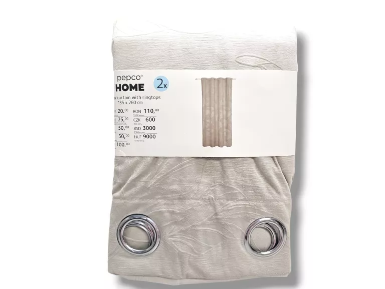 ZASŁONY PEPCO HOME 2X 135-260CM BEŻOWE
