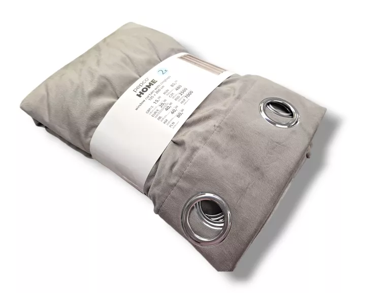 ZASŁONY SZARE WELUR PEPCO 2X135-260CM