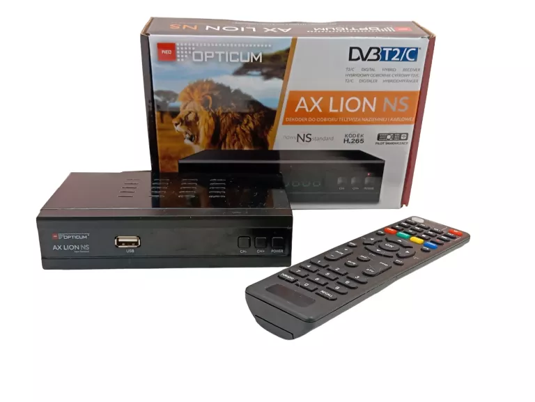 TUNER DVB-T2/C H.265 DEKODER OPTICUM AX LION NS