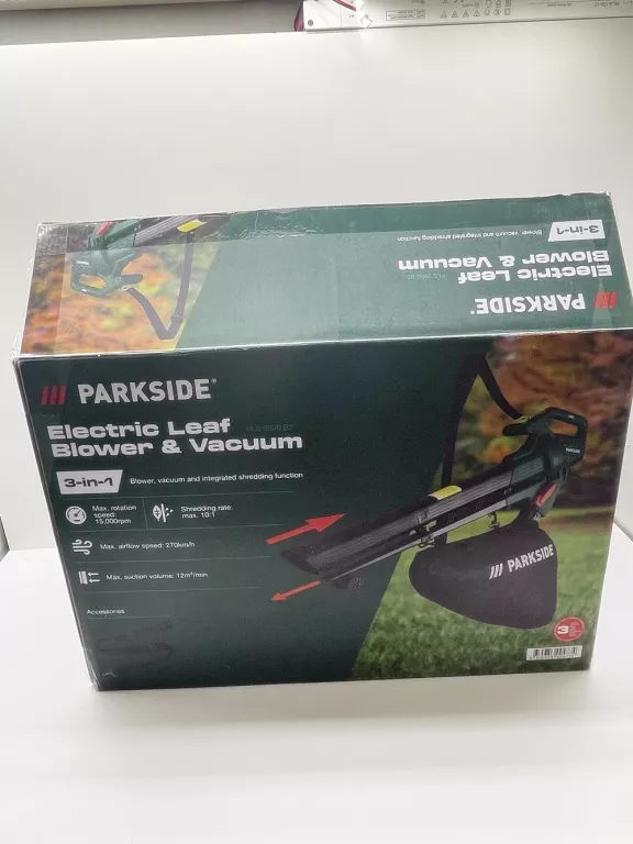 PARKSIDE ELEKTRYCZNY ODKURZACZ I DMUCHAWA DO LIŚCI PLS 2600 B2, 2600 W, 3W