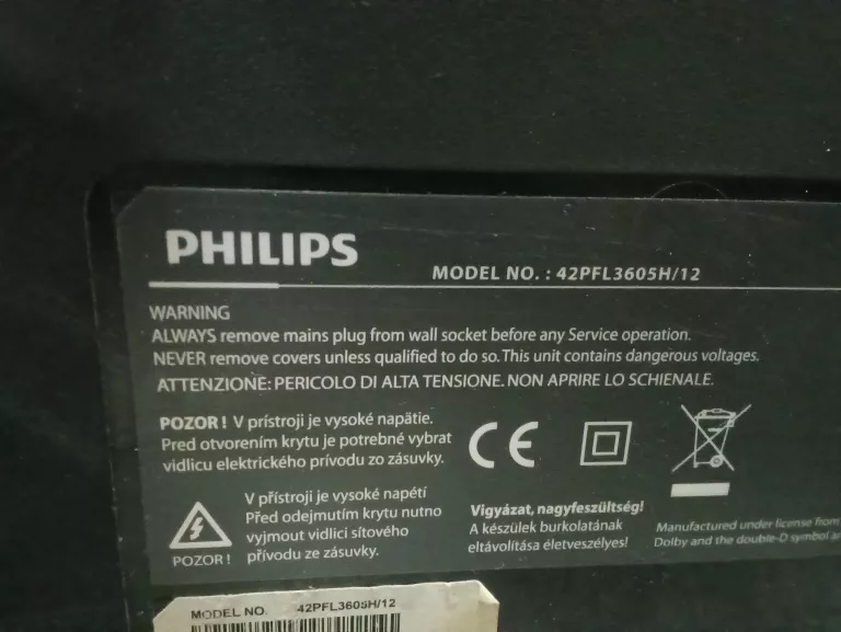 TV LCD PHILIPS 42PFL3605H/12 OPIS
