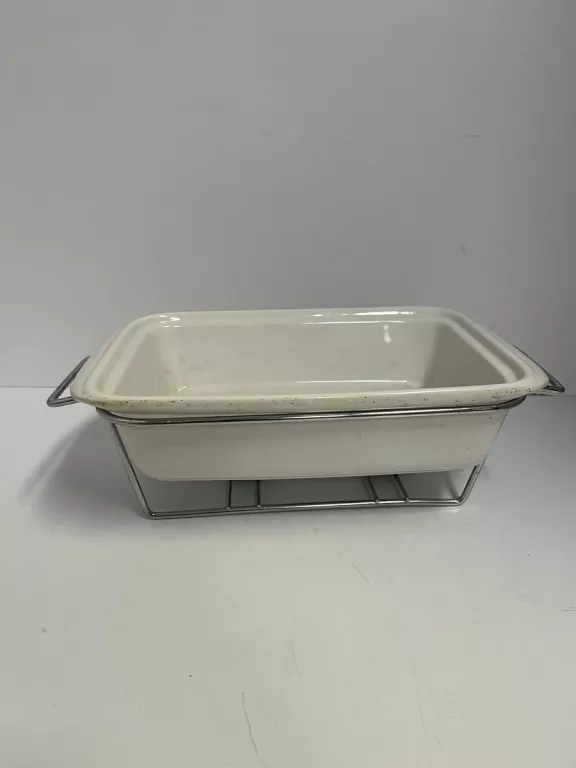 NACZYNIE CERAMICZNE ŻAROODPORNE STELAŻ PODGRZEWACZ DO POTRAW