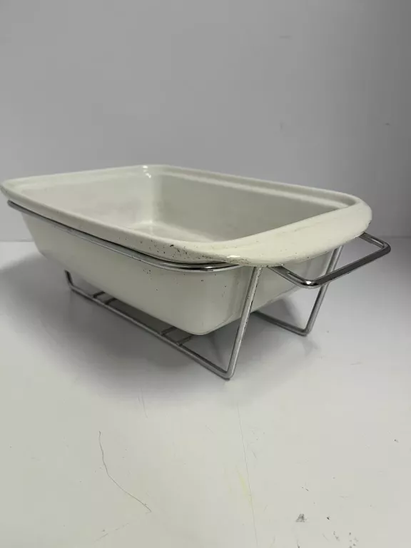 NACZYNIE CERAMICZNE ŻAROODPORNE STELAŻ PODGRZEWACZ DO POTRAW