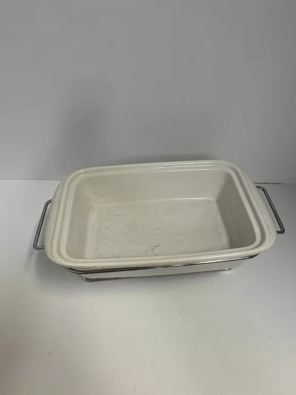 NACZYNIE CERAMICZNE ŻAROODPORNE STELAŻ PODGRZEWACZ DO POTRAW