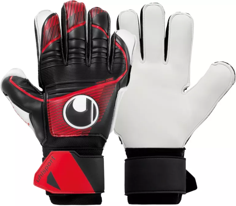 RĘKAWICE BRAMKARSKIE UHLSPORT POWERLINE SOFT FLEX FRAME CZARNY/CZERWONY R.
