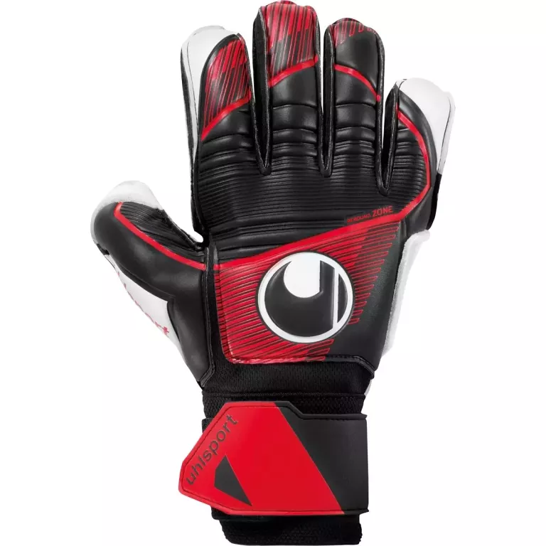 RĘKAWICE BRAMKARSKIE UHLSPORT POWERLINE SOFT FLEX FRAME CZARNY/CZERWONY R.