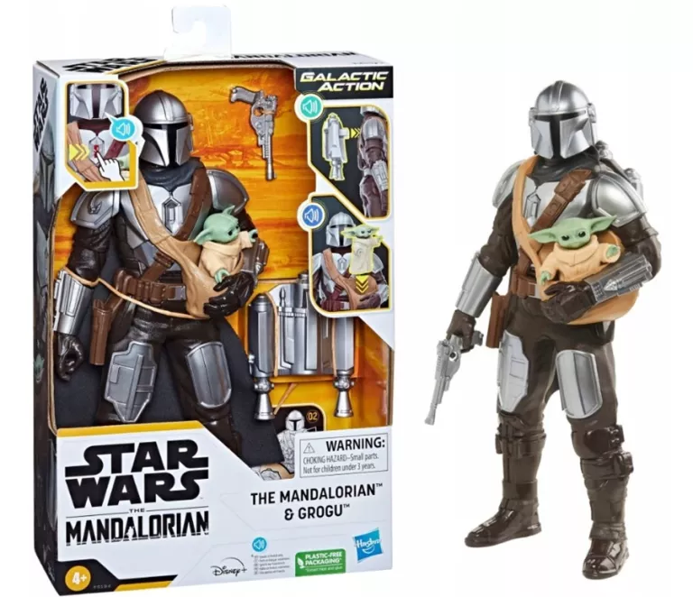 STAR WARS INTERAKTYWNA FIGURKA MANDALORIAN I GROGU BABY YODA DŹWIĘK F5194