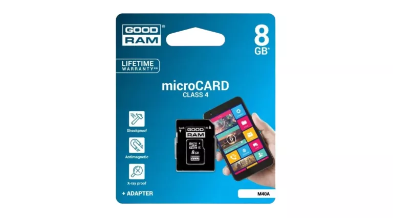 KARTA PAMIĘCI MICRO SD GOODRAM 8GB Z ADAPTEREM CLASS 4 M40A