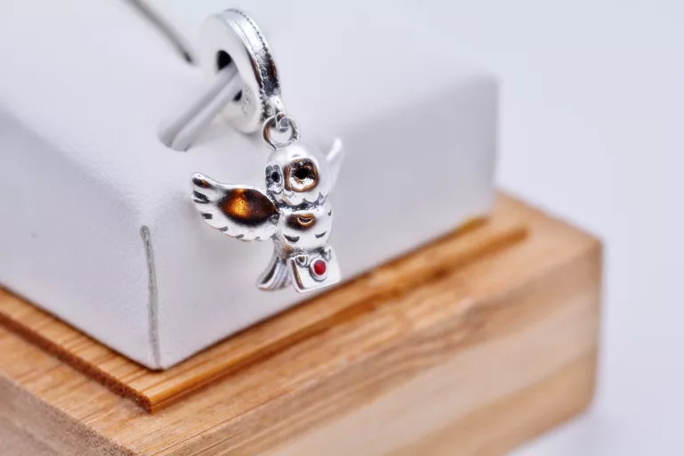 SR375 SREBRO 925 CHARMS DO BRANSOLETKI MODUŁOWEJ SOWA HEDWIGA HARRY POTTER
