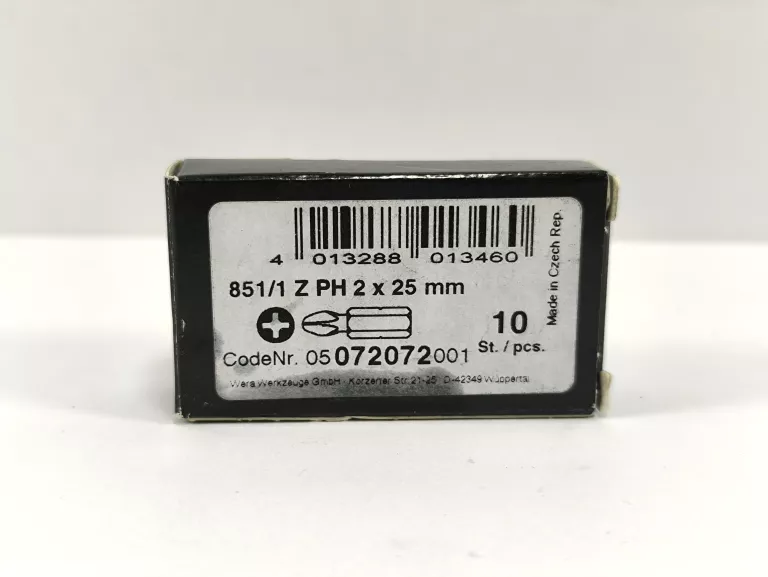 WERA BIT PH2 PHILLIPS 25 MM 851/1 Z 05072072001