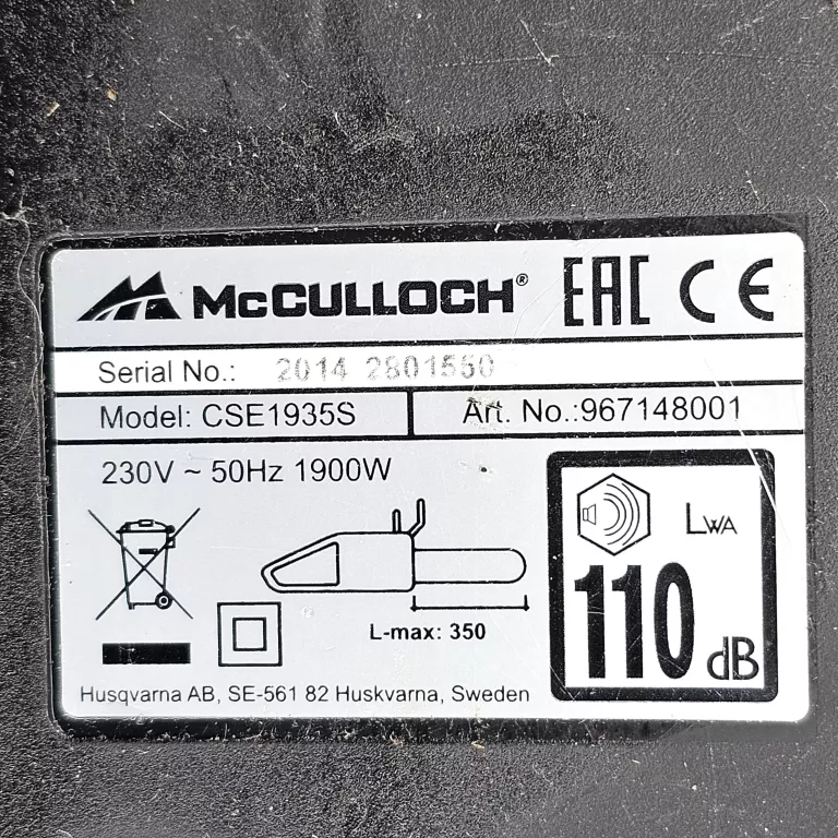 ELEKTRYCZNA PIŁA ŁAŃCUCHOWA MCCULLOCH CSE 1935S