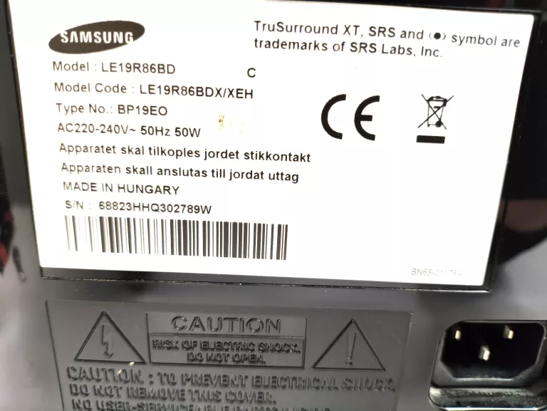 TELEWIZOR SAMSUNG LE19R86BD BEZ PILOTA